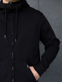 Bluza z kapturem Staff zip black fleece