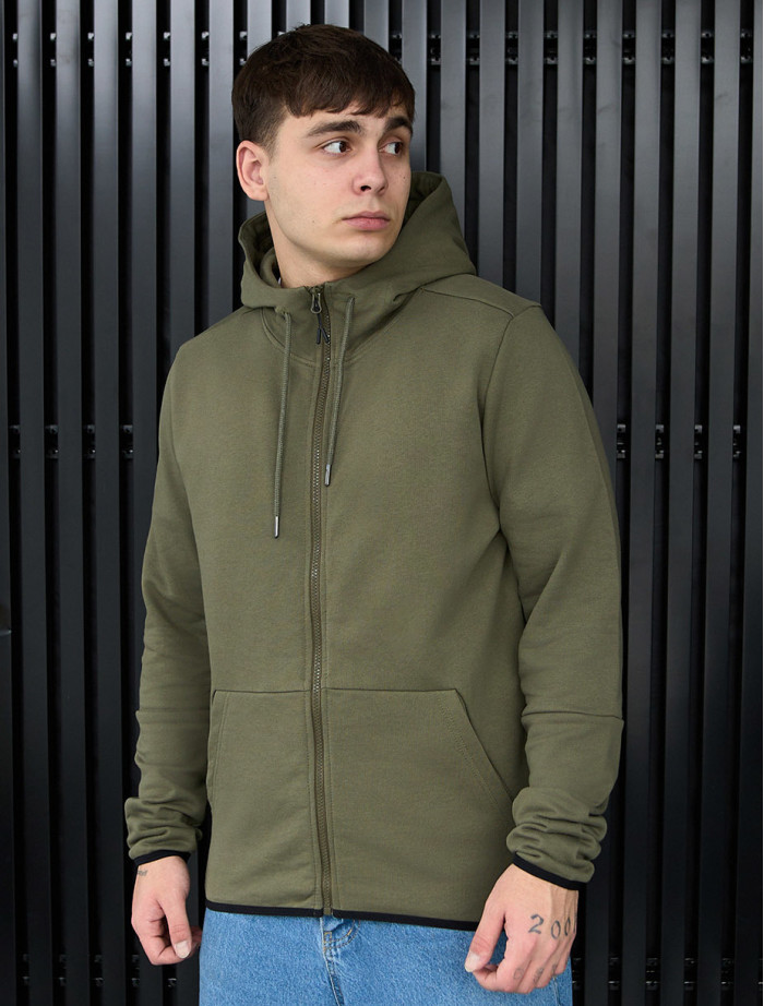 Bluza z kapturem Staff basic zip khaki