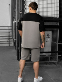 Komplet koszulka + spodenki Staff ko black & gray2 oversize