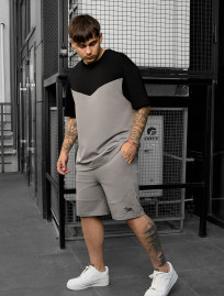 Komplet koszulka + spodenki Staff ko black & gray2 oversize