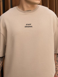 Komplet koszulka + spodenki Staff no beige oversize