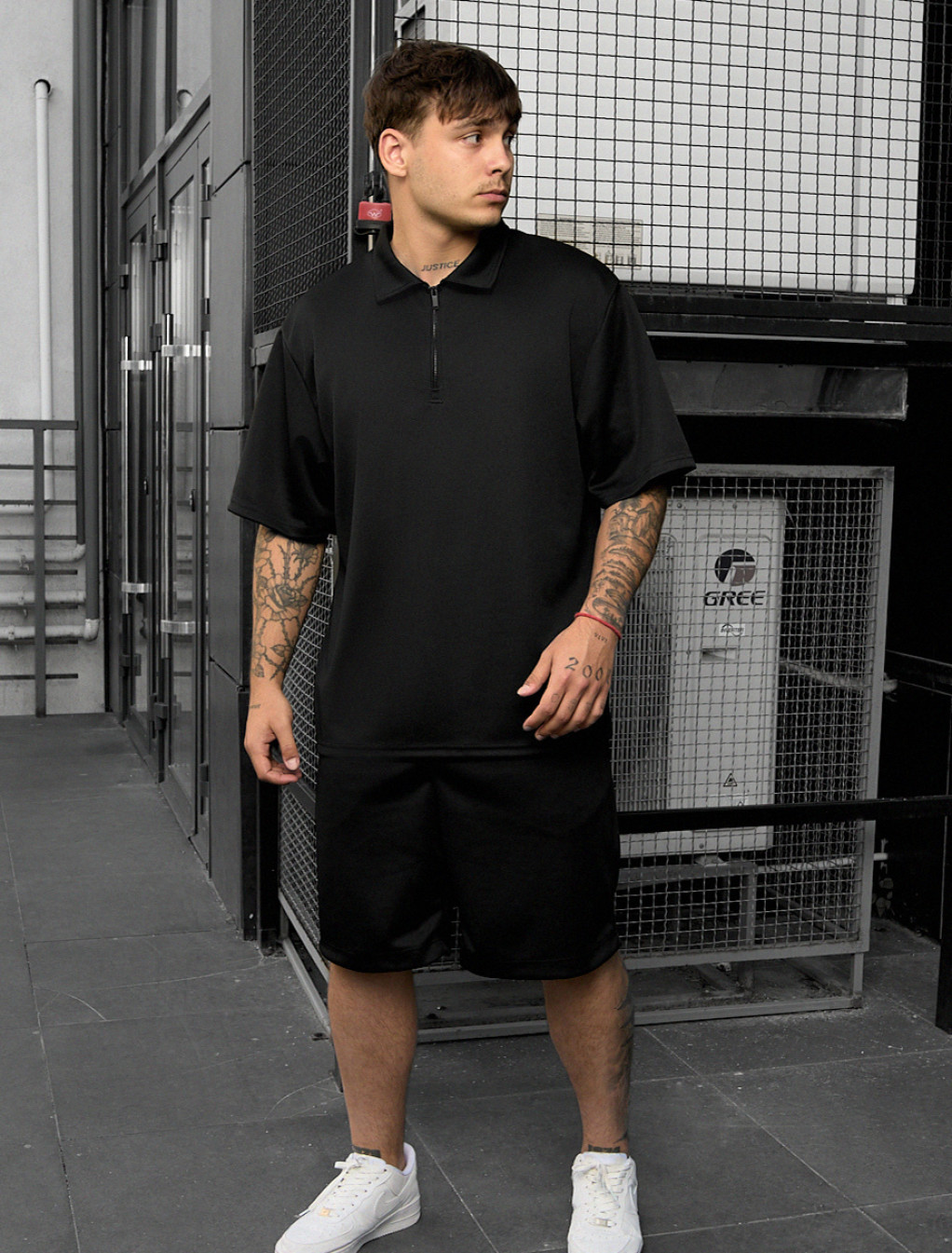 Komplet koszulka + spodenki Staff spo black oversize