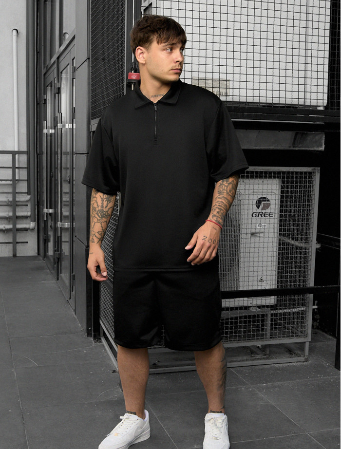 Komplet koszulka + spodenki Staff spo black oversize