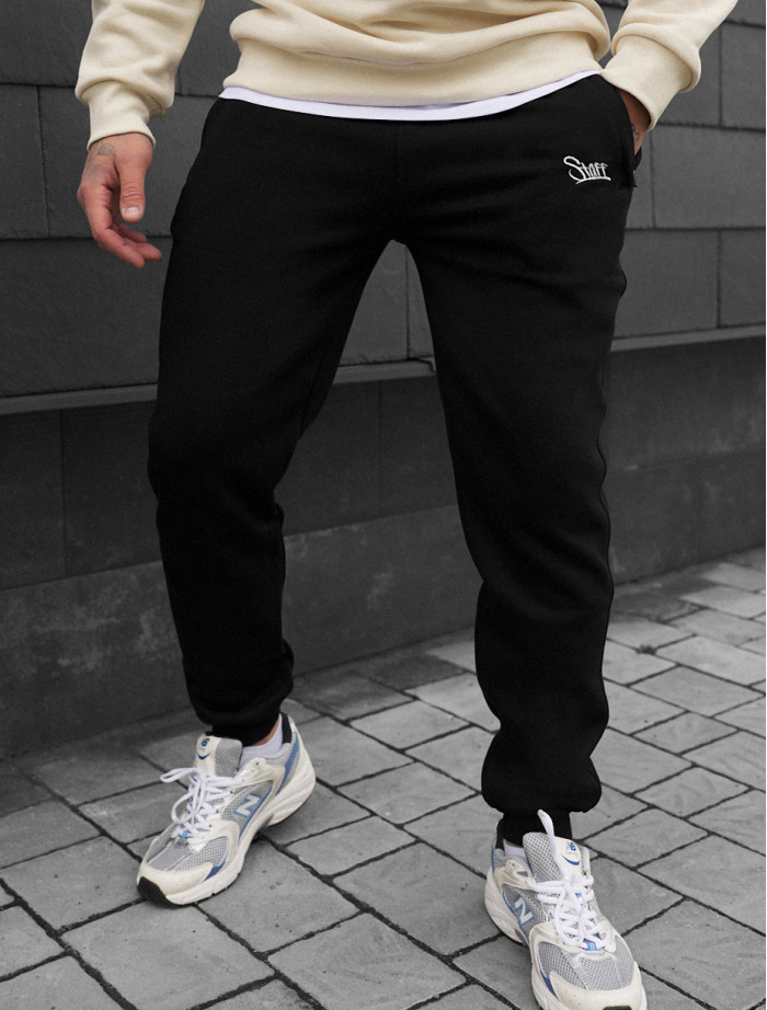 Spodnie sportowe Staff ho black2 logo fleece