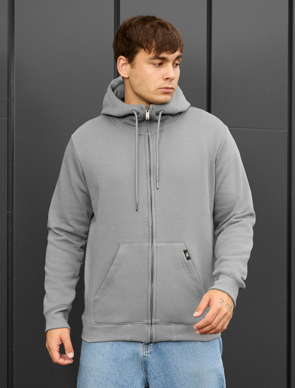 Bluza Staff zip gray fleece