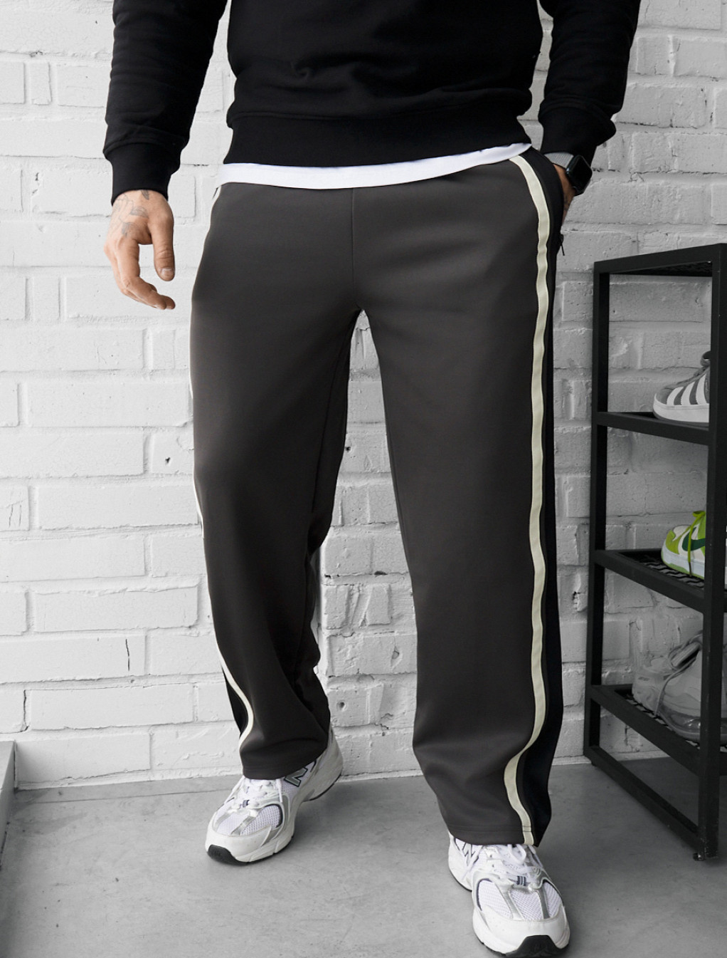 Spodnie dresowe Staff che dark gray