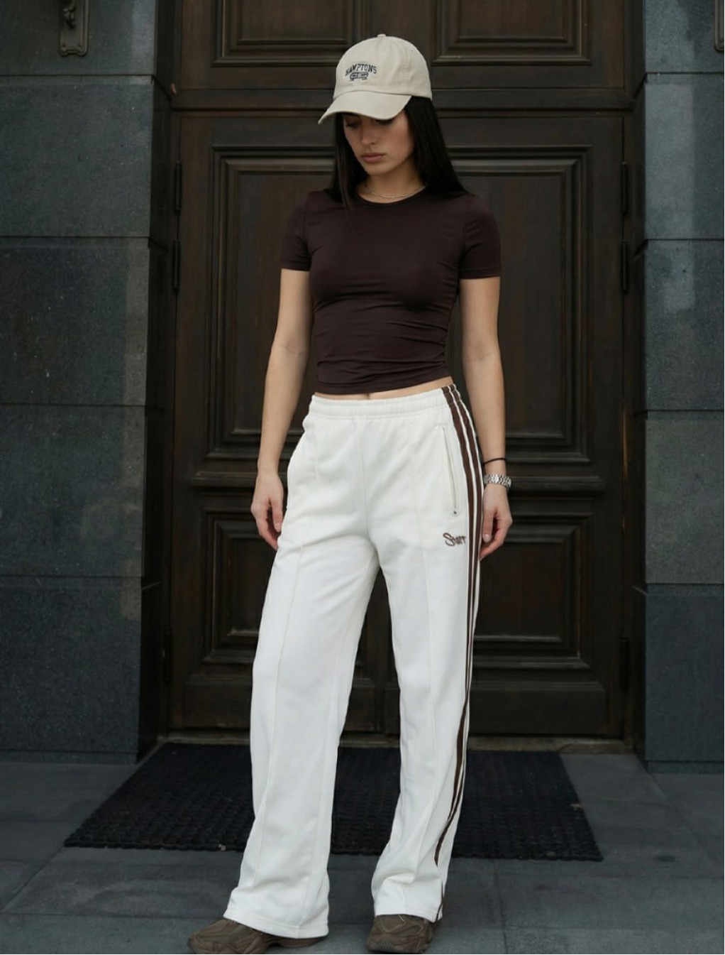 Damskie spodnie dresowe Staff pat white