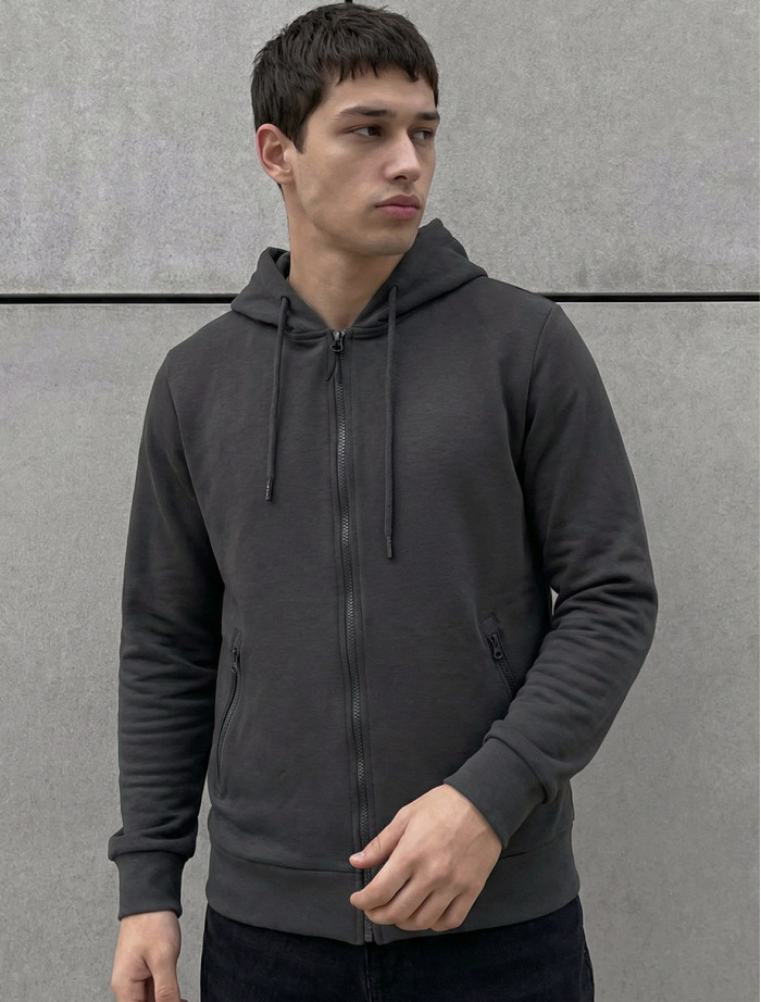 Bluza Staff se dark gray zip