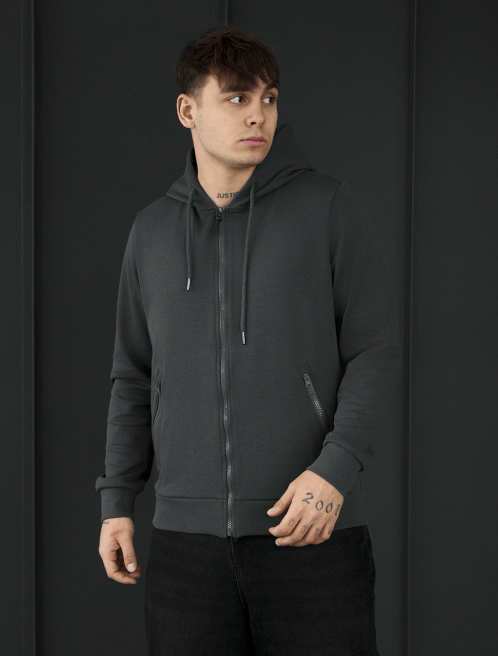 Bluza Staff se dark gray zip