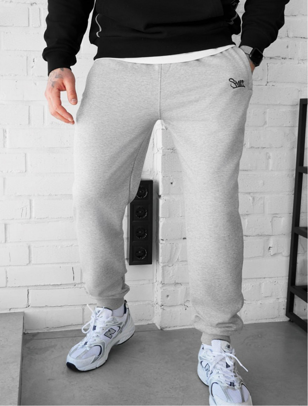 Spodnie dresowe Staff ho logo gray melange