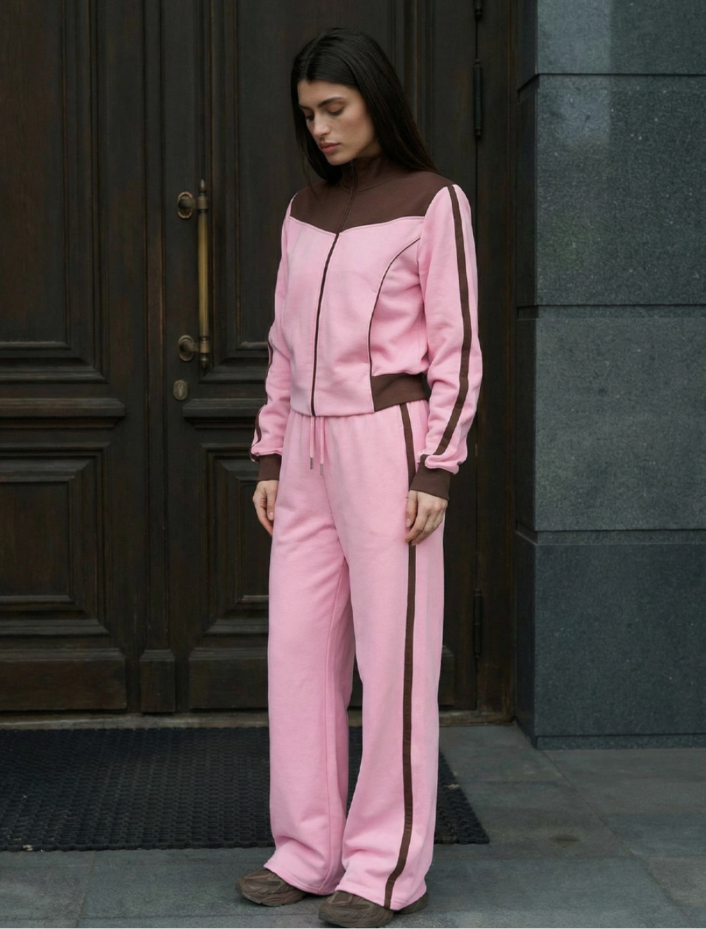 Dres Staff bao pink & brown zip