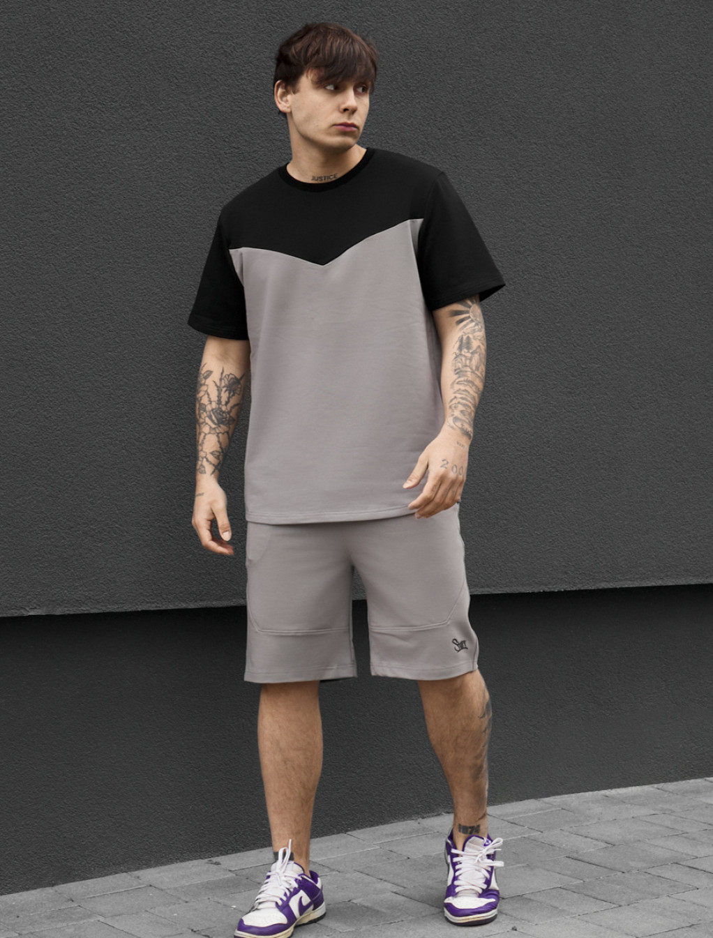 Komplet koszulka + spodenki Staff ko black & gray