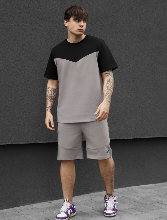 Komplet koszulka + spodenki Staff ko black & gray