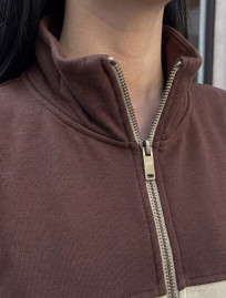 Dres Staff zip brown & milk logo oversize