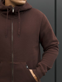 Bluza Staff zip dark brown fleece