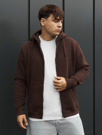 Bluza Staff zip dark brown fleece