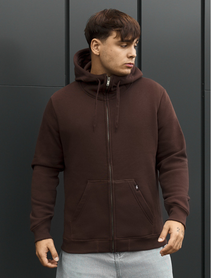 Bluza Staff zip dark brown fleece