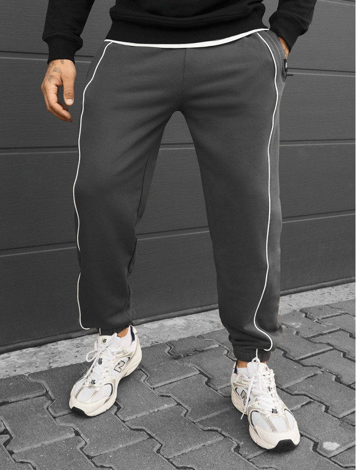 Spodnie dresowe Staff siv dark gray reflective