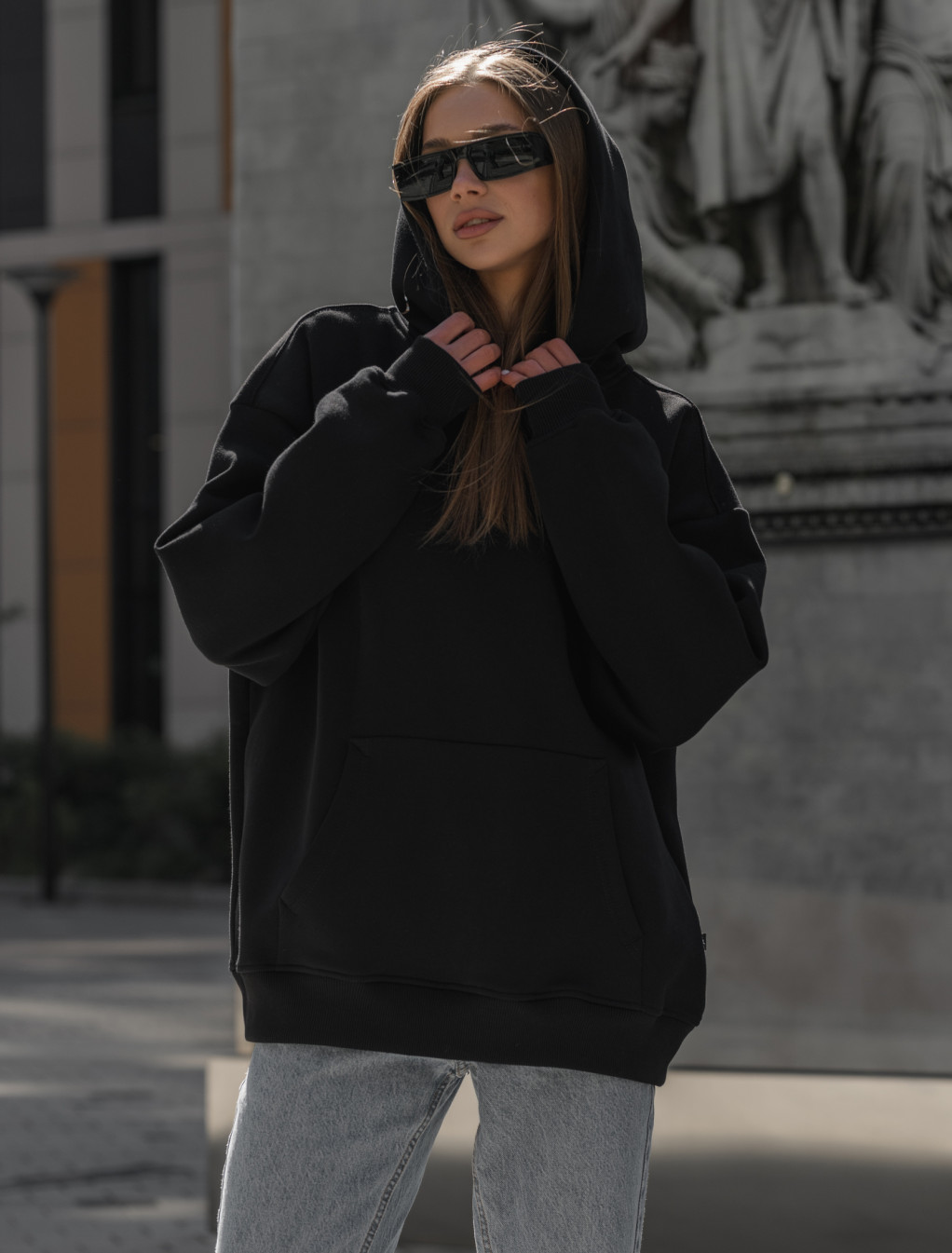 Damska bluza Staff black oversize fleece