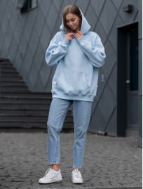 Damska bluza Staff light blue oversize fleece