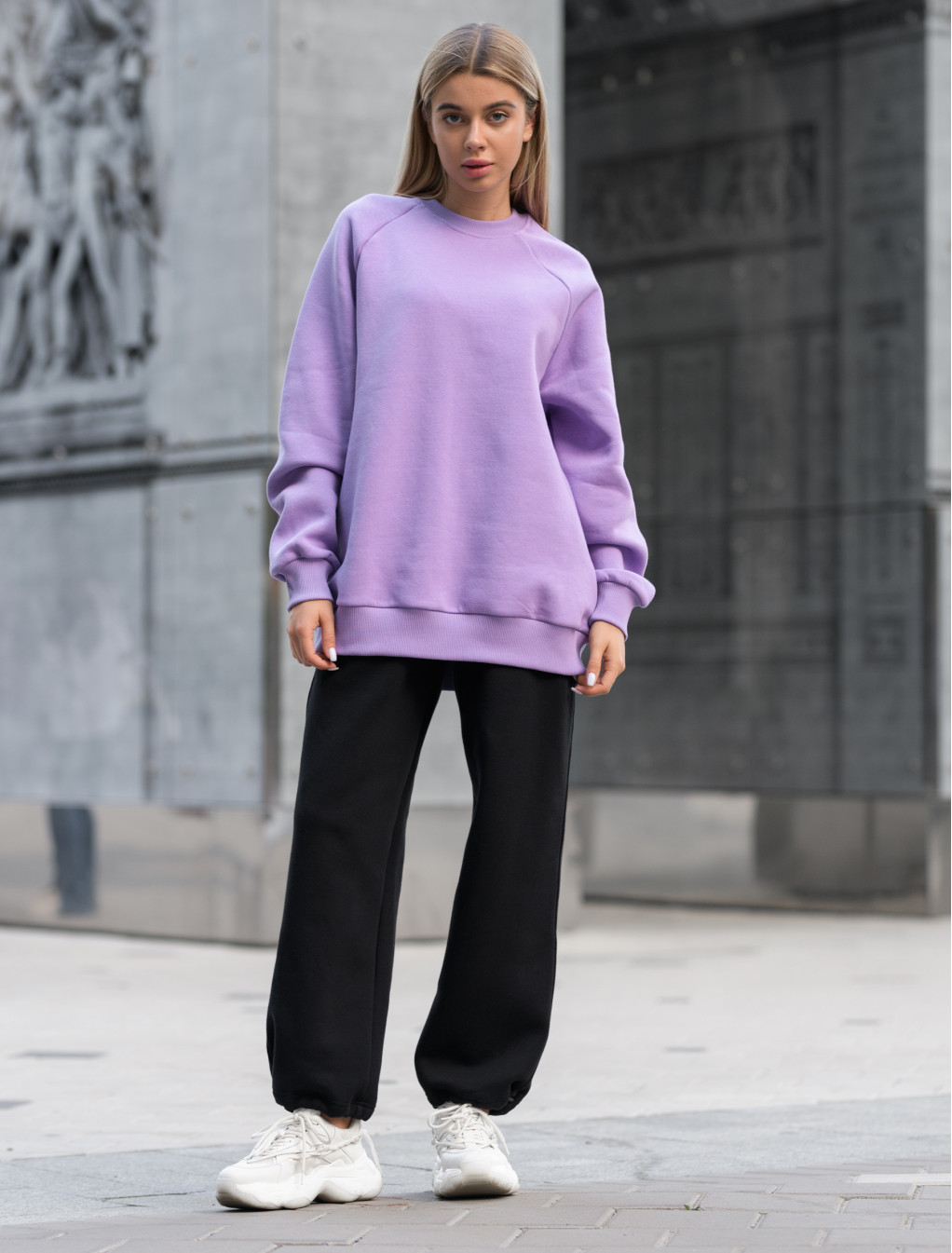 Damska bluza Staff light violet oversize fleece