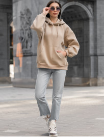 Damska bluza Staff basic light brown oversize fleece