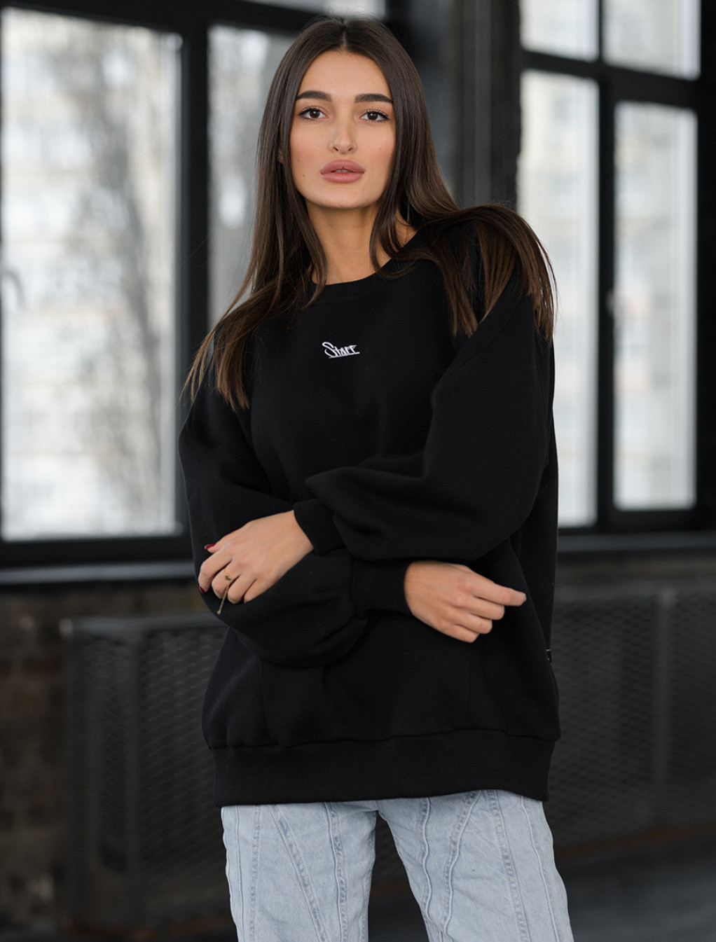 Damska bluza Staff black logo oversize fleece