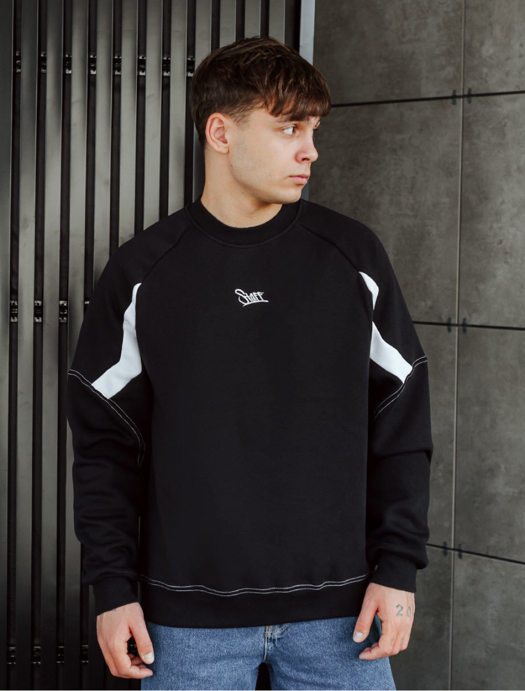 Bluza Staff black logo oversize fleece