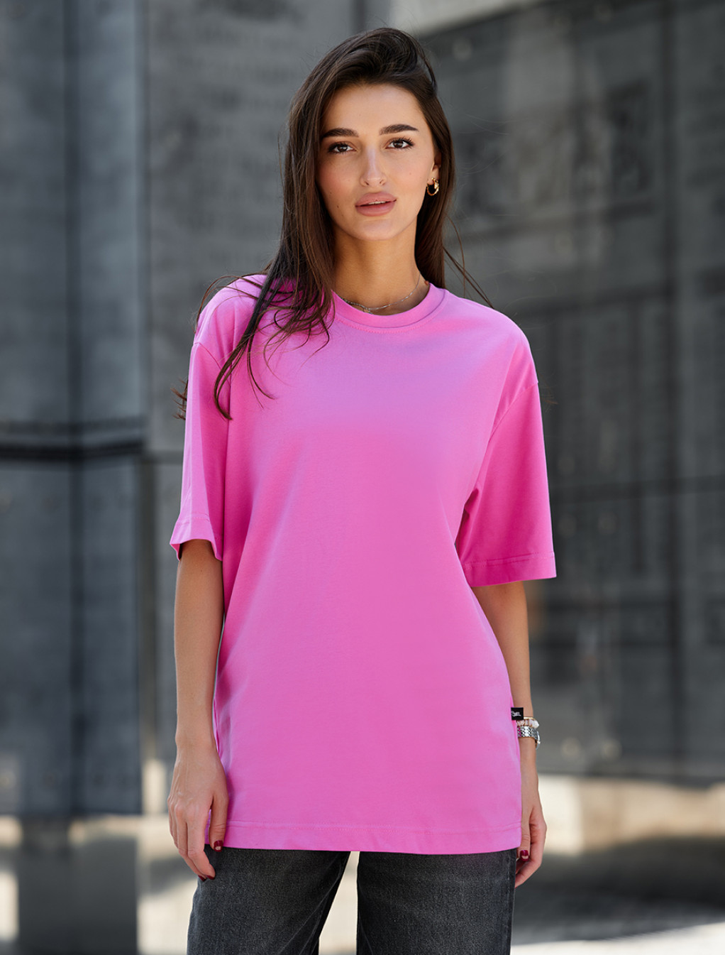 Damska koszulka Staff li pink oversize