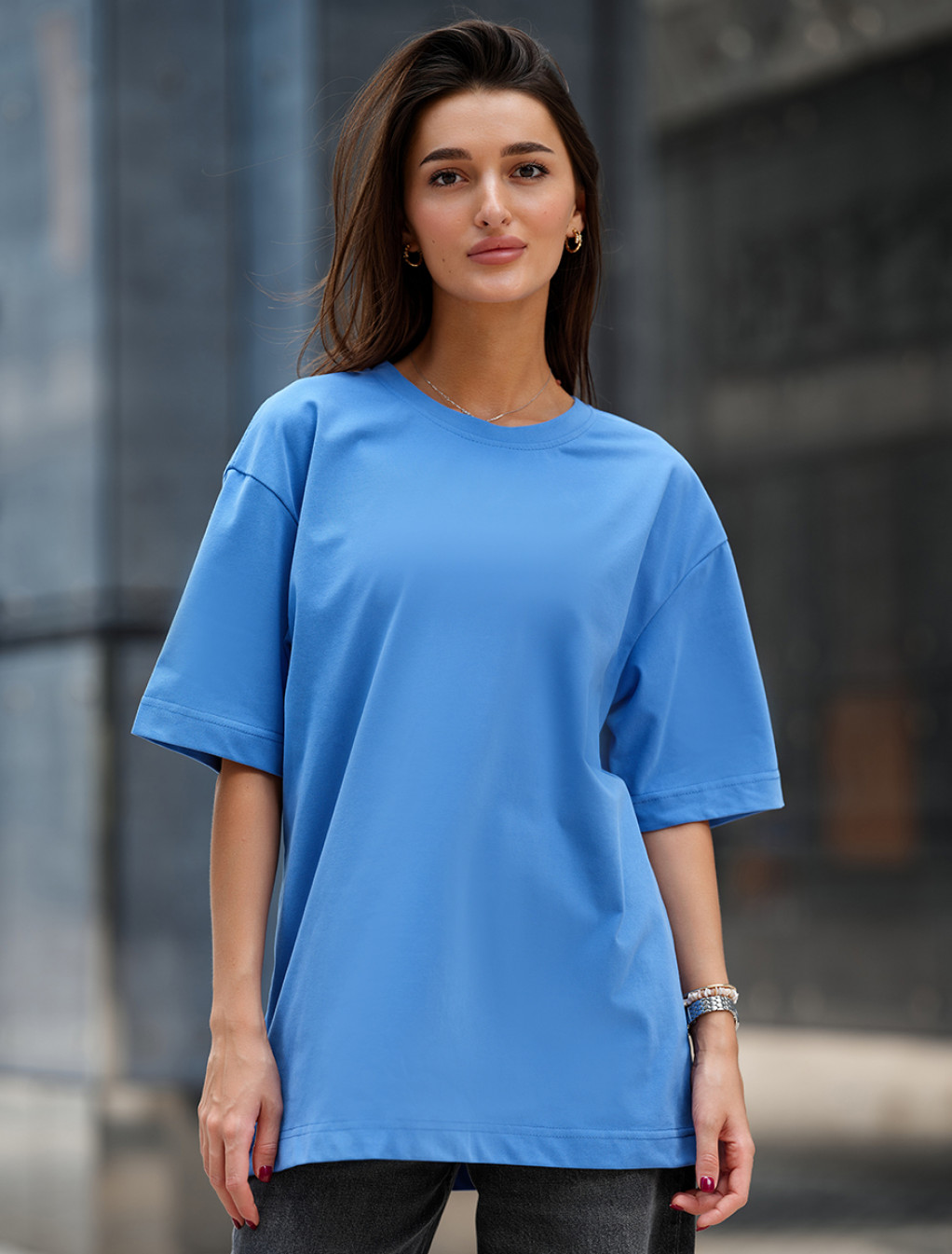 Damska koszulka Staff li blue oversize