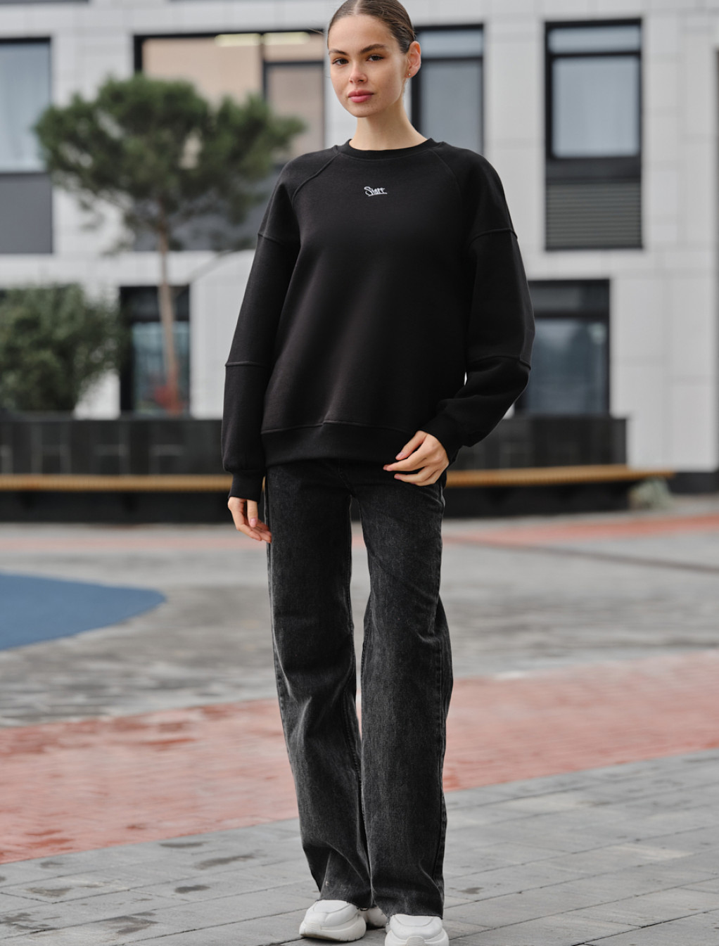 Damska bluza Staff el black oversize fleece