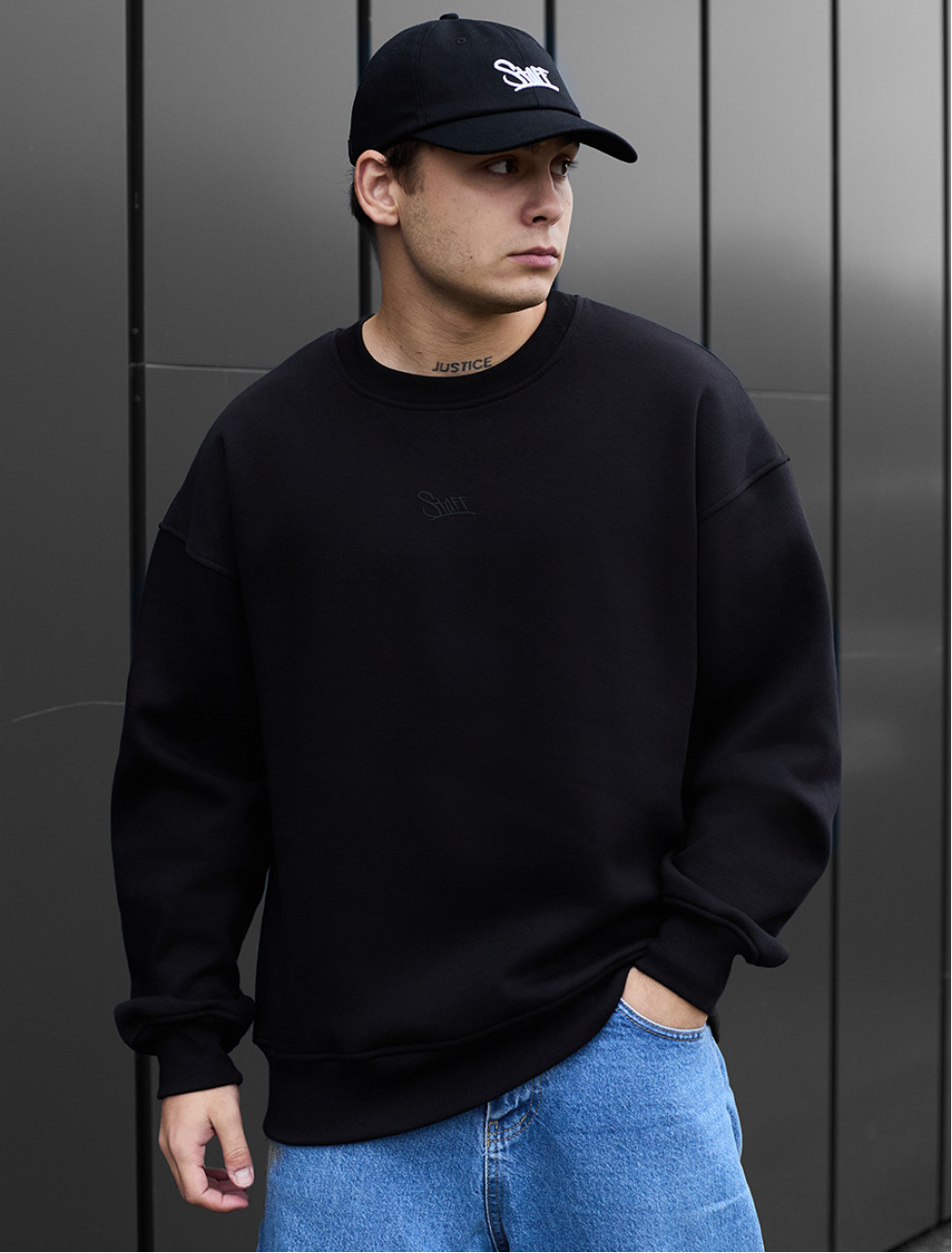 Bluza Staff black logo oversize fleece