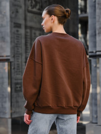 Bluza damska Staff brown oversize fleece