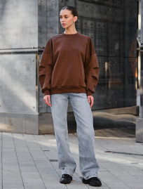 Bluza damska Staff brown oversize fleece