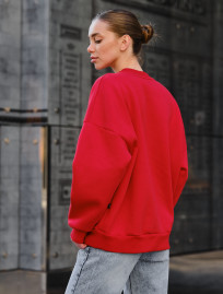 Bluza damska Staff red oversize fleece