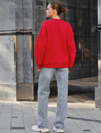 Bluza damska Staff red oversize fleece