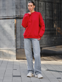 Bluza damska Staff red oversize fleece