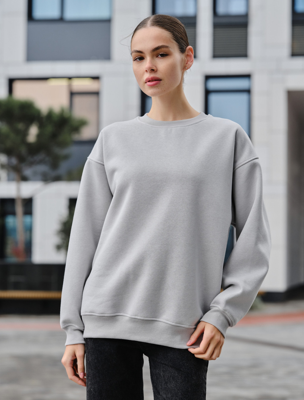 Bluza damska Staff fa gray oversize fleece