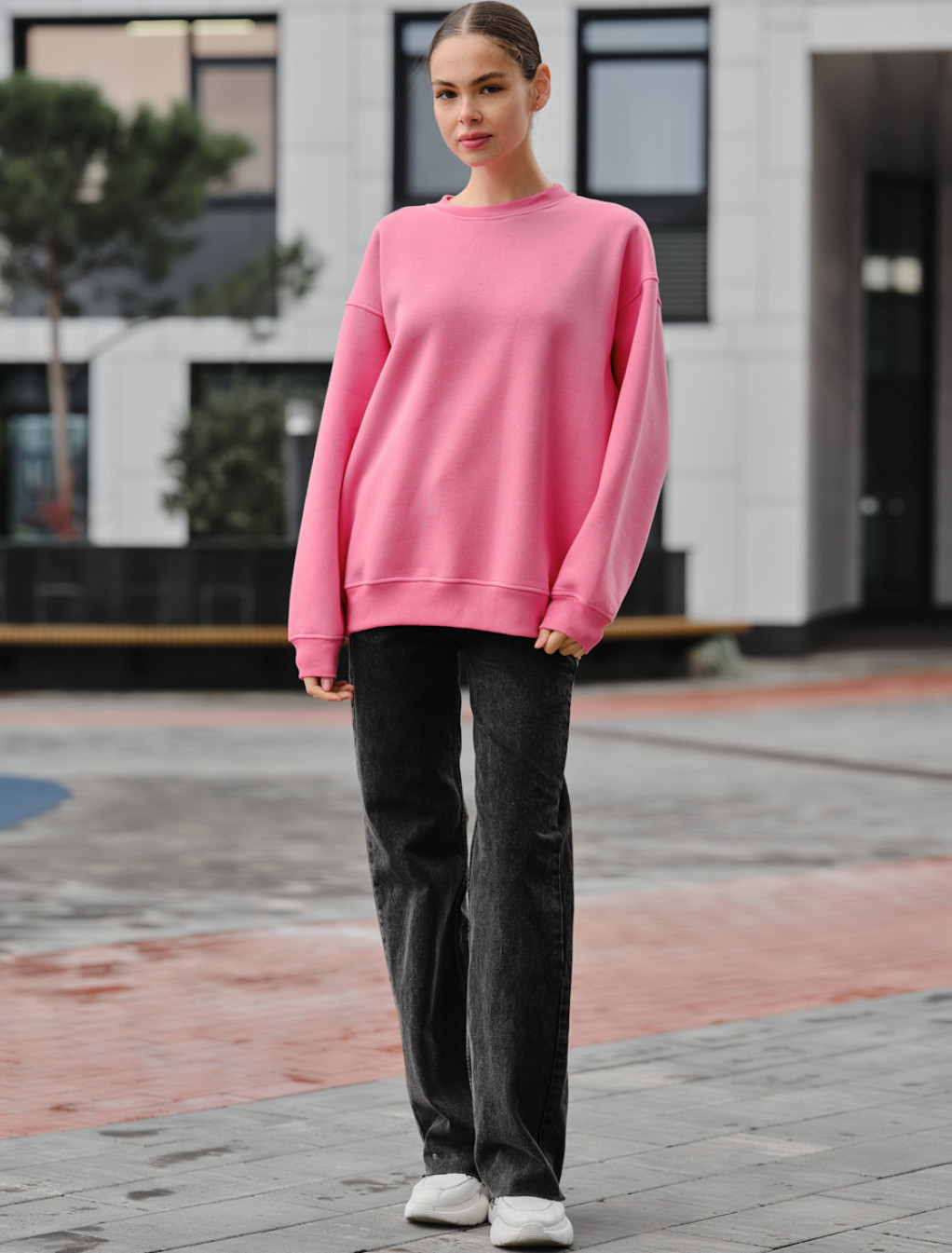 Bluza damska Staff fa pink oversize fleece