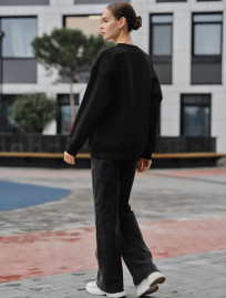 Bluza damska Staff fa black oversize fleece