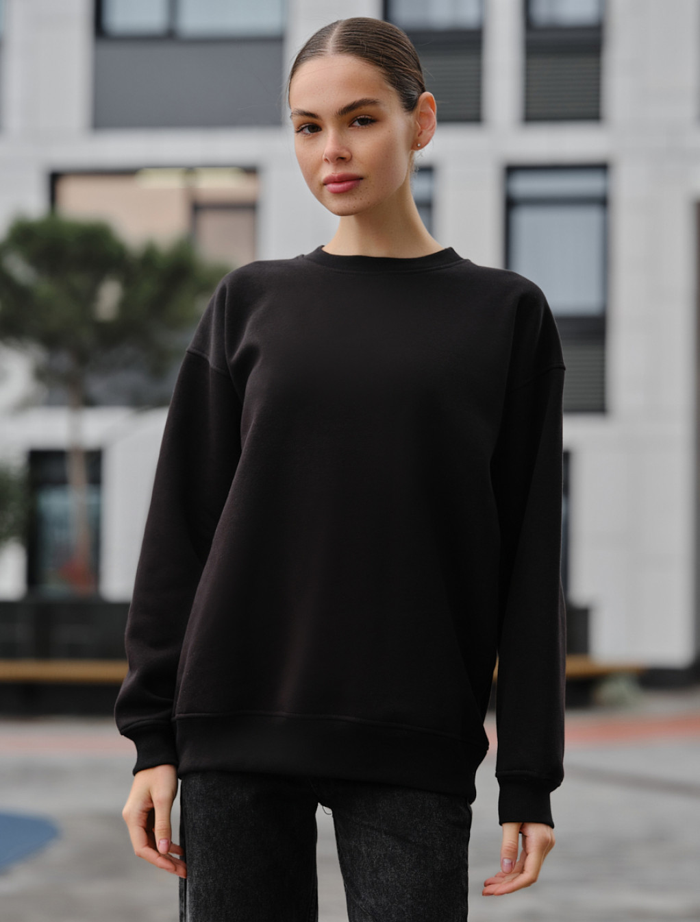 Bluza damska Staff fa black oversize fleece