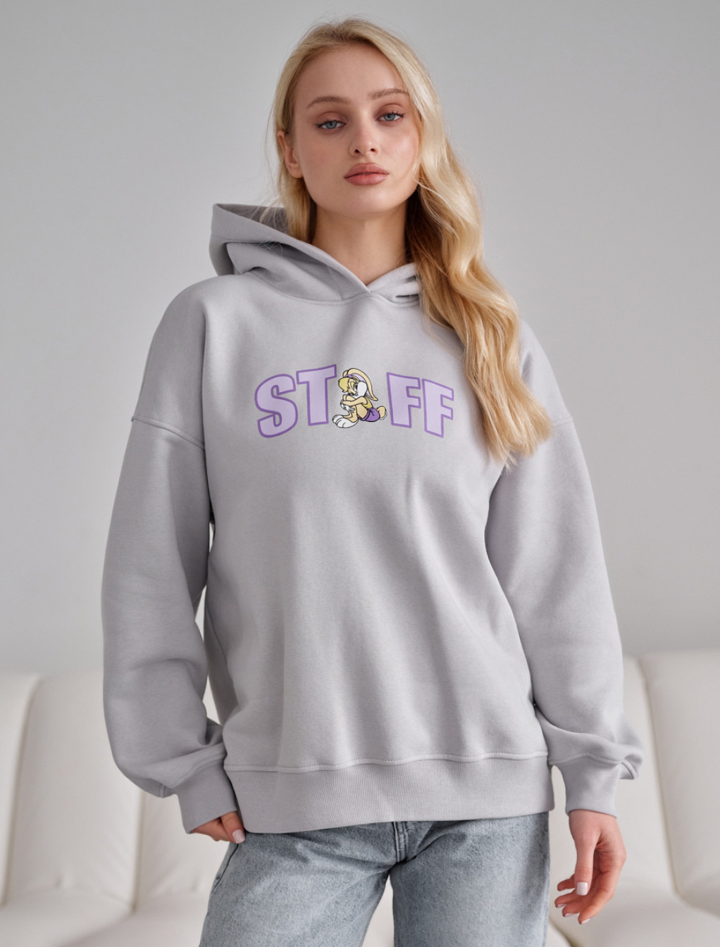 Damska bluza z kapturem Staff logo & bunny oversize fleece