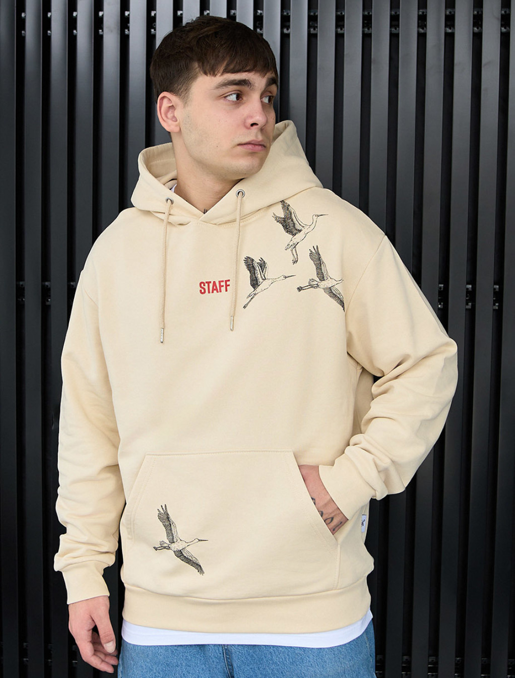 Bluza z kapturem Staff logo & bird oversize