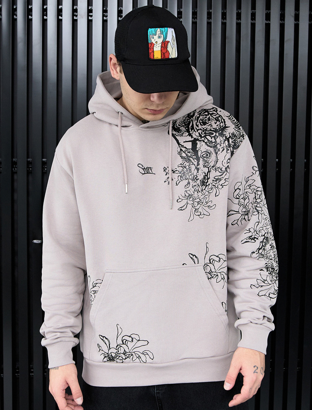 Bluza z kapturem Staff logo & tiger oversize