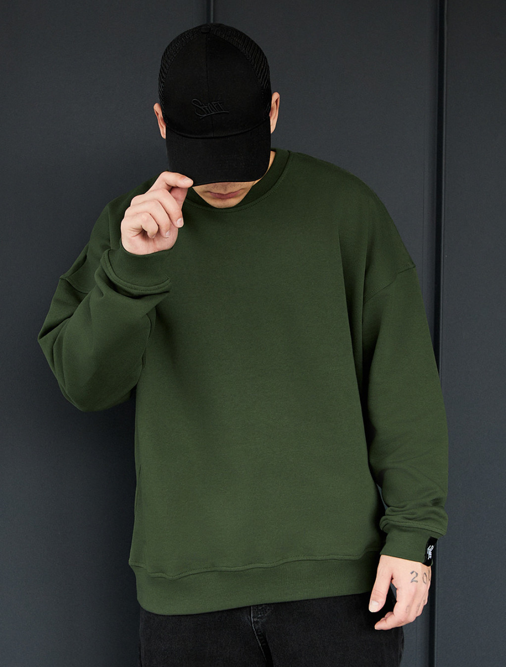 Bluza Staff green basic oversize