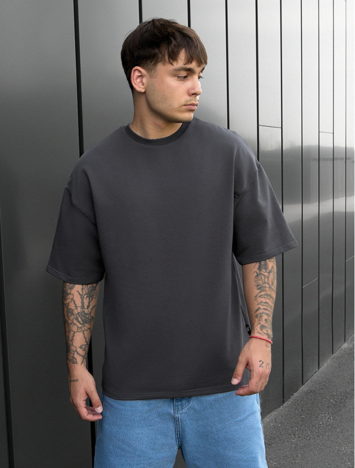 Koszulka Staff dark gray oversize premium