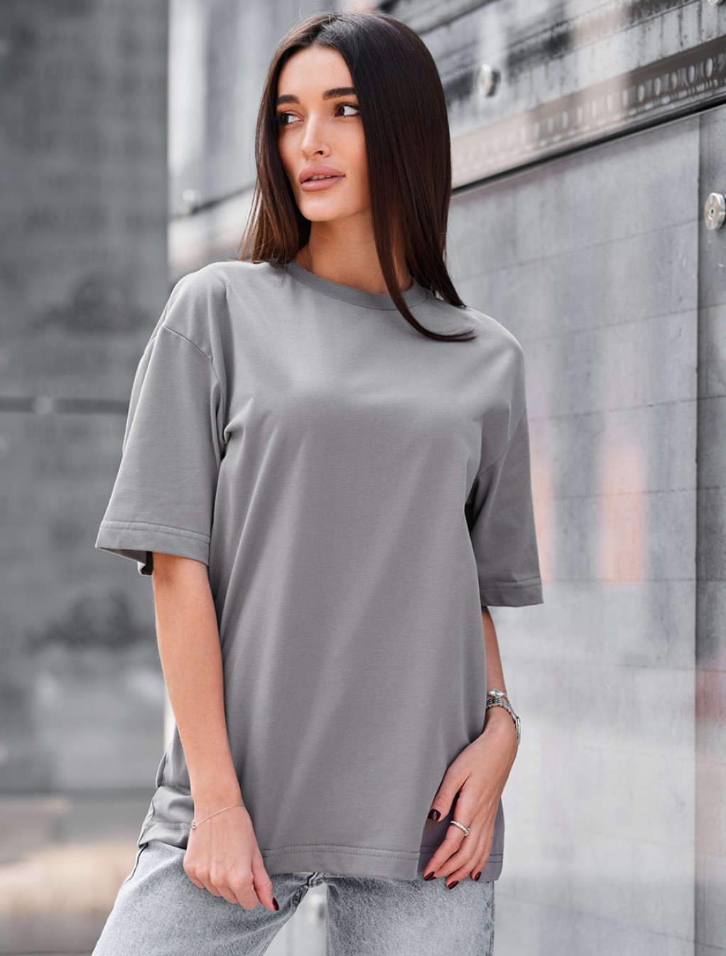 Koszulka Staff li gray oversize