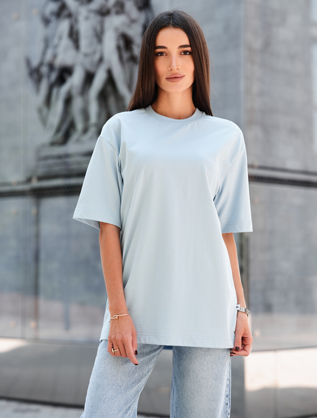 Koszulka Staff li light blue2 oversize