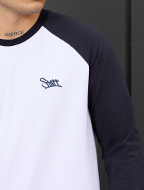 Longsleeve Staff white & navy logo