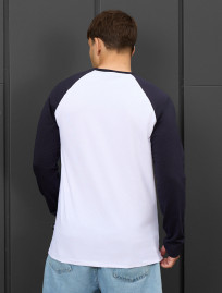 Longsleeve Staff white & navy logo